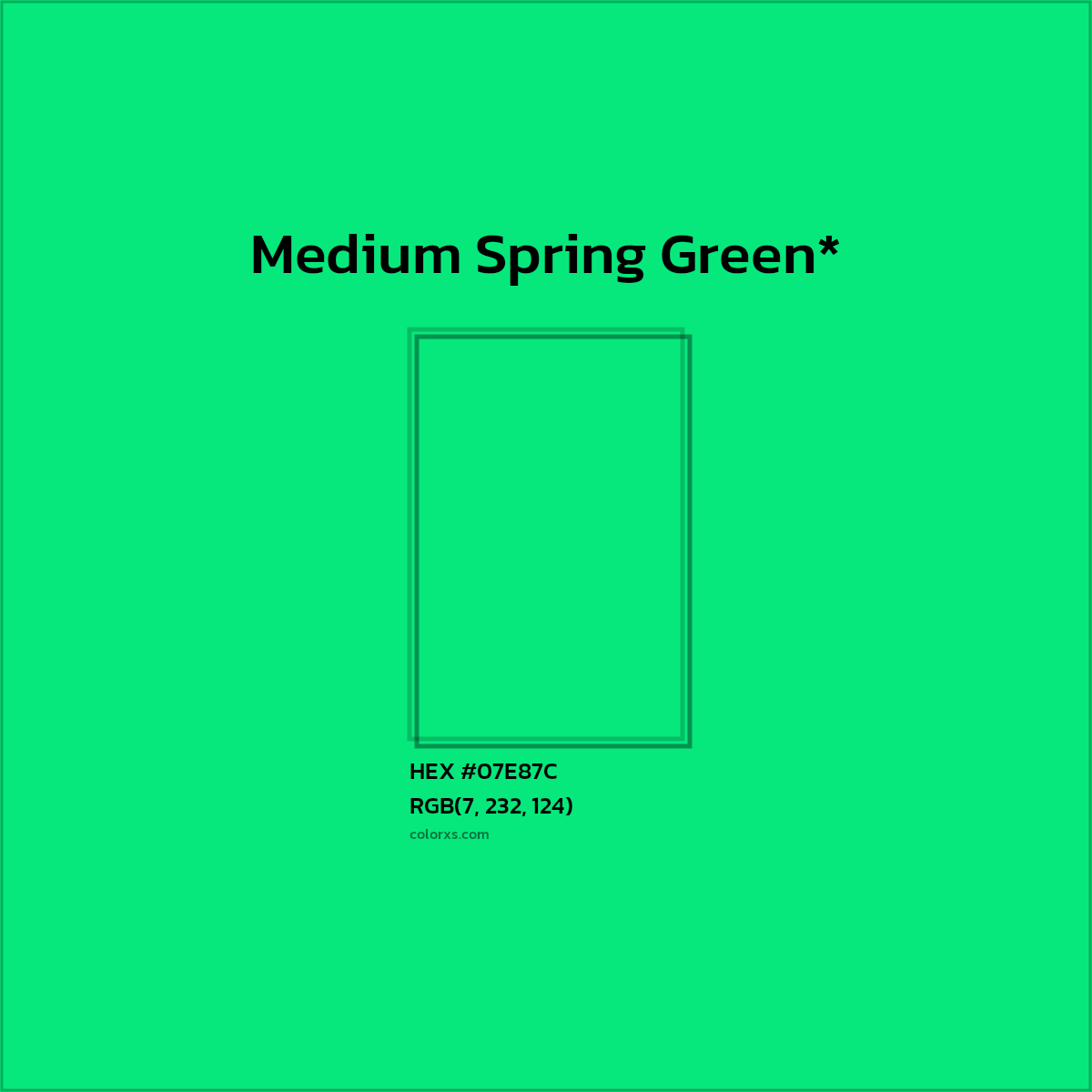 HEX #07E87C Color Name, Color Code, Palettes, Similar Paints, Images