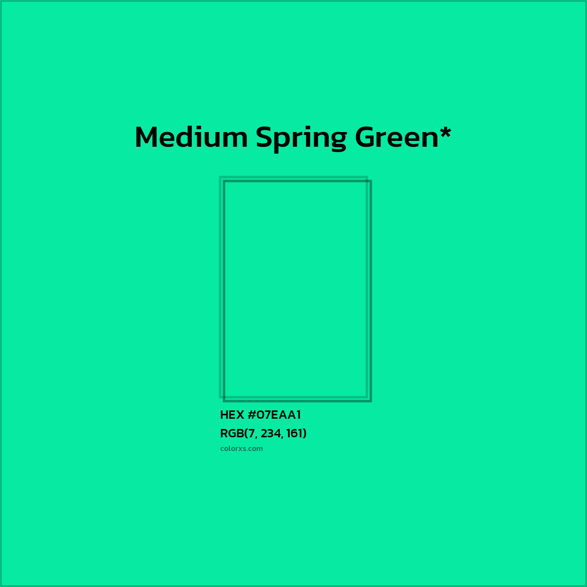 HEX #07EAA1 Color Name, Color Code, Palettes, Similar Paints, Images