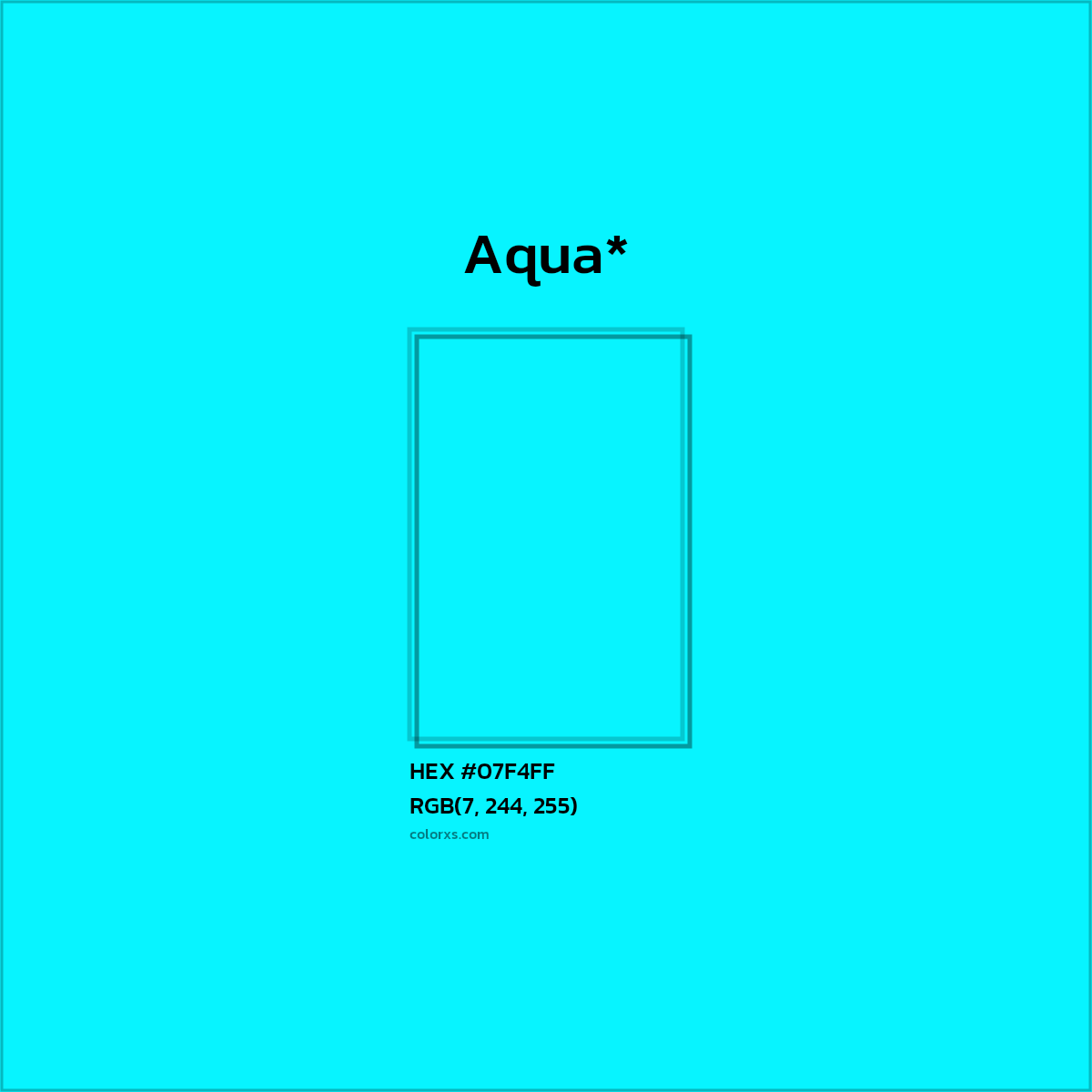HEX #07F4FF Color Name, Color Code, Palettes, Similar Paints, Images