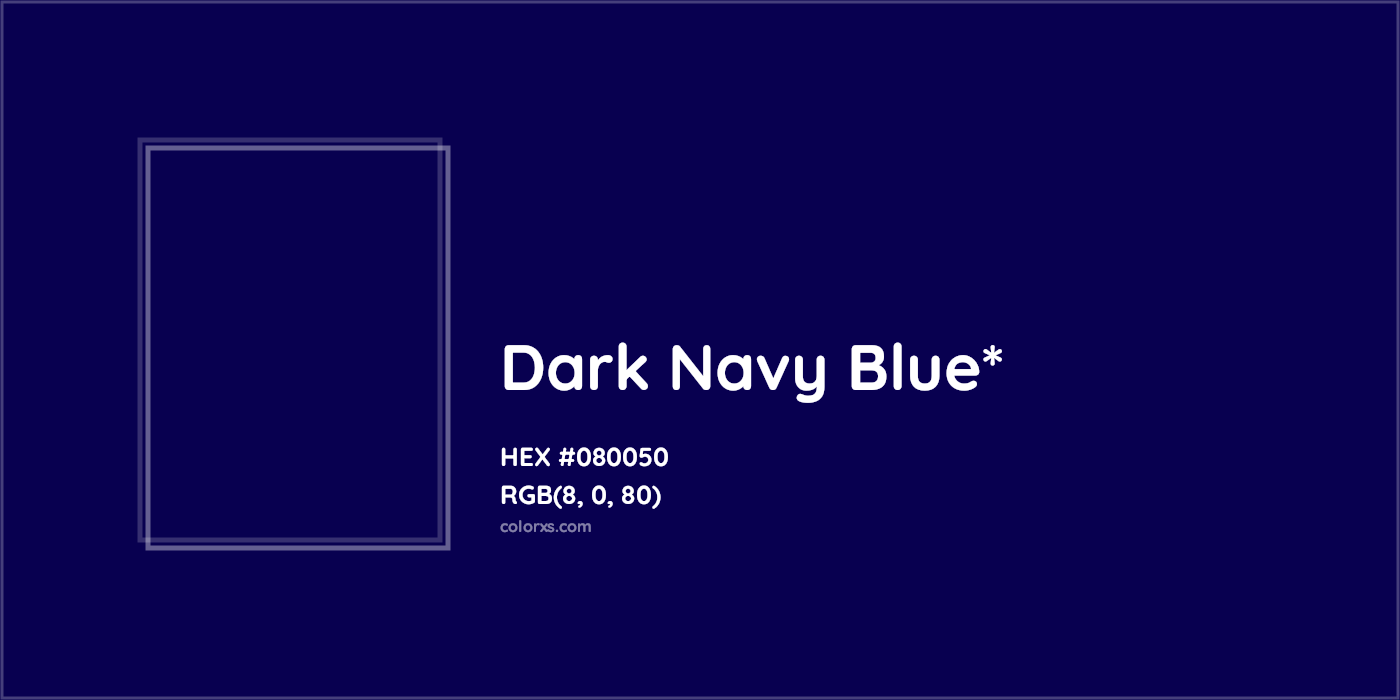 HEX #080050 Color Name, Color Code, Palettes, Similar Paints, Images