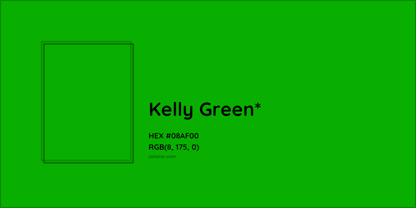 HEX #08AF00 Color Name, Color Code, Palettes, Similar Paints, Images