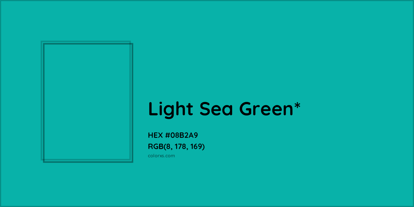 HEX #08B2A9 Color Name, Color Code, Palettes, Similar Paints, Images