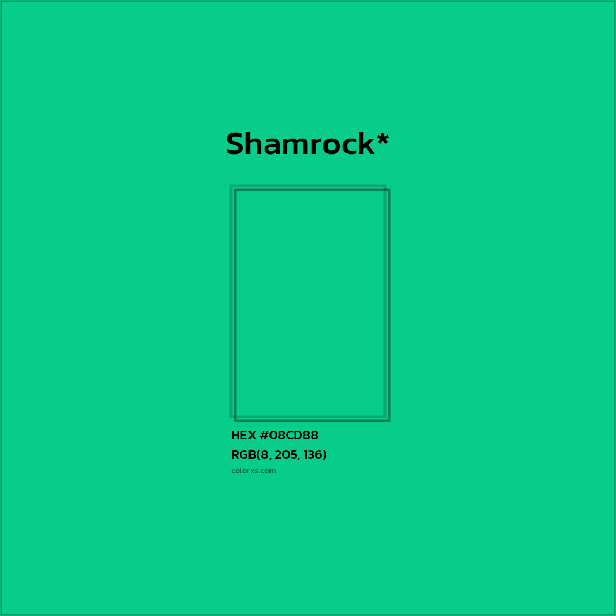 HEX #08CD88 Color Name, Color Code, Palettes, Similar Paints, Images
