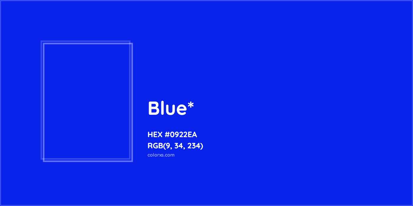 HEX #0922EA Color Name, Color Code, Palettes, Similar Paints, Images