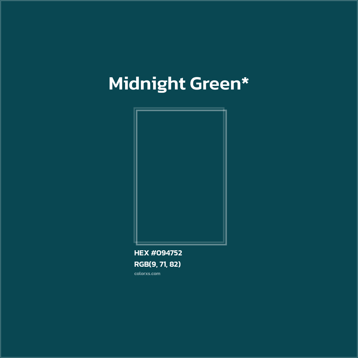 HEX #094752 Color Name, Color Code, Palettes, Similar Paints, Images