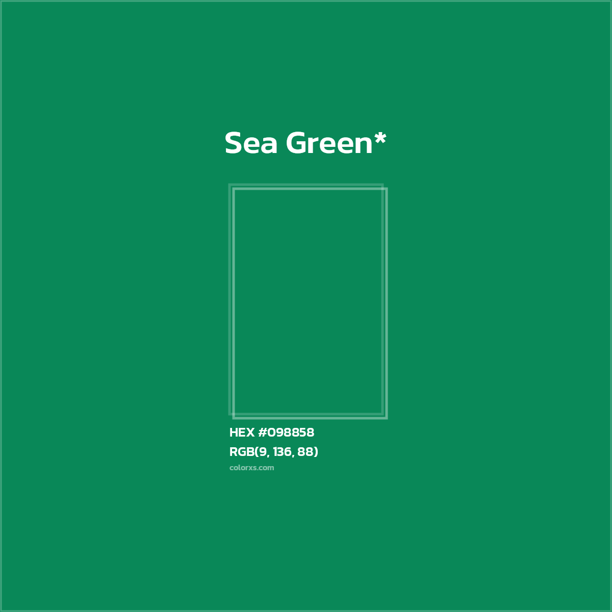 HEX #098858 Color Name, Color Code, Palettes, Similar Paints, Images