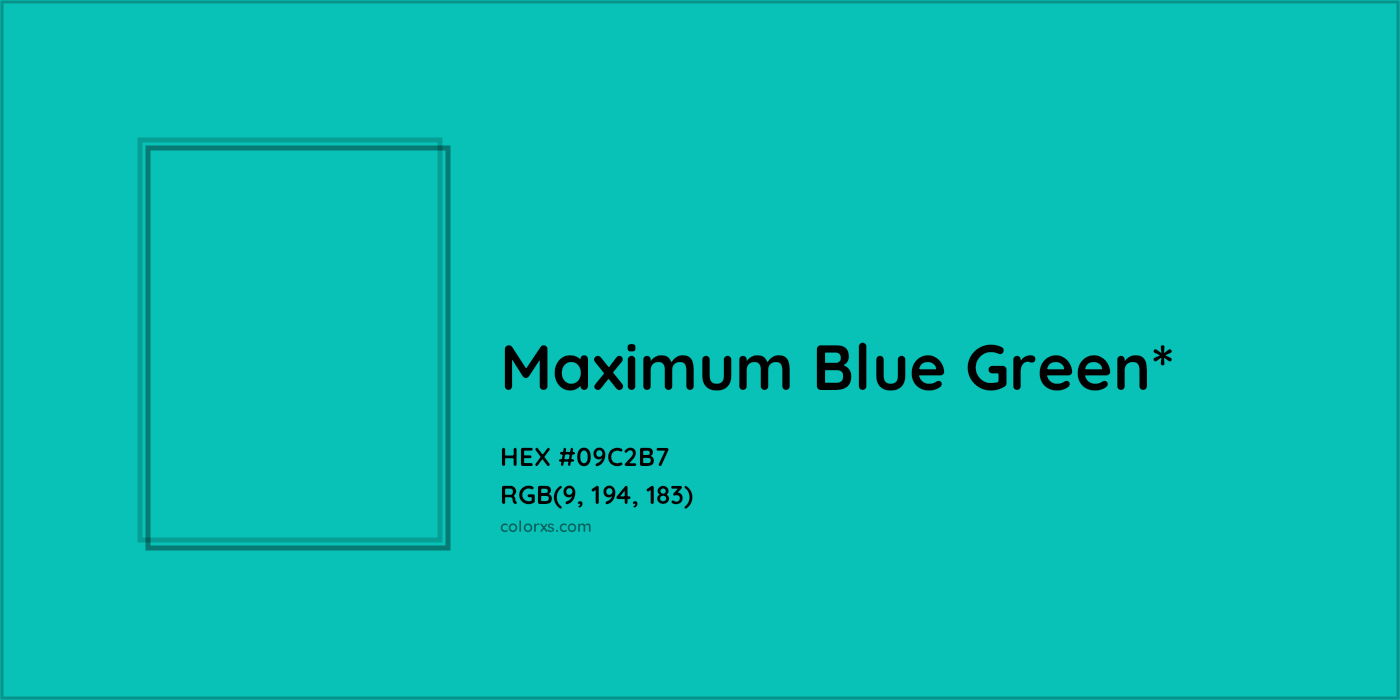 HEX #09C2B7 Color Name, Color Code, Palettes, Similar Paints, Images