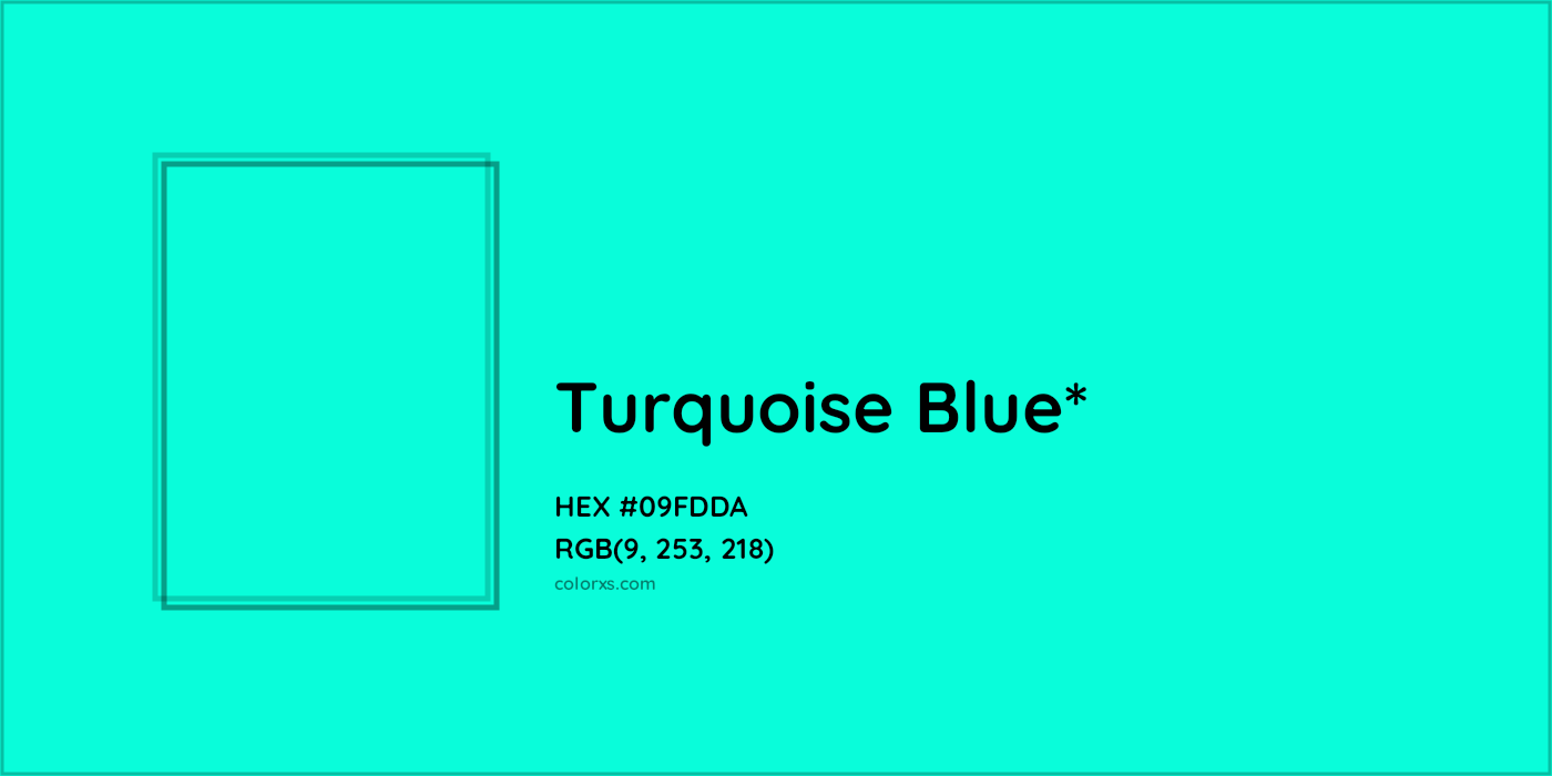 HEX #09FDDA Color Name, Color Code, Palettes, Similar Paints, Images