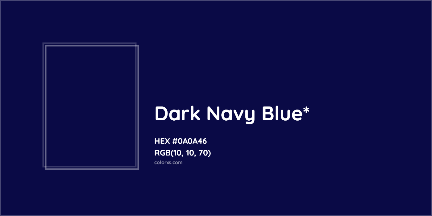 HEX #0A0A46 Color Name, Color Code, Palettes, Similar Paints, Images
