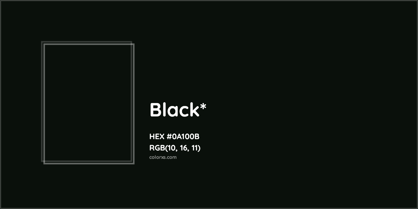 HEX #0A100B Color Name, Color Code, Palettes, Similar Paints, Images