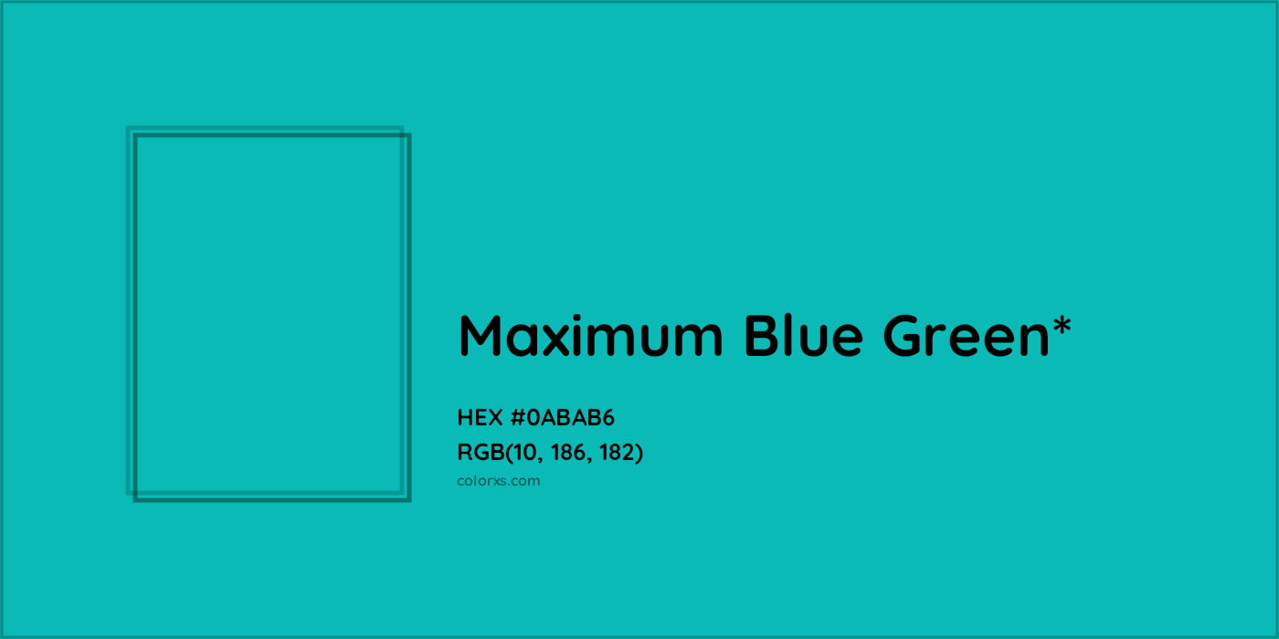 HEX #0ABAB6 Color Name, Color Code, Palettes, Similar Paints, Images