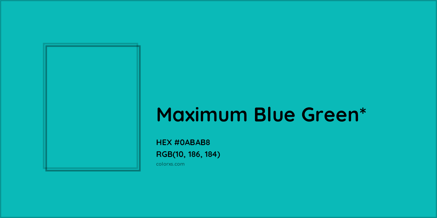 HEX #0ABAB8 Color Name, Color Code, Palettes, Similar Paints, Images