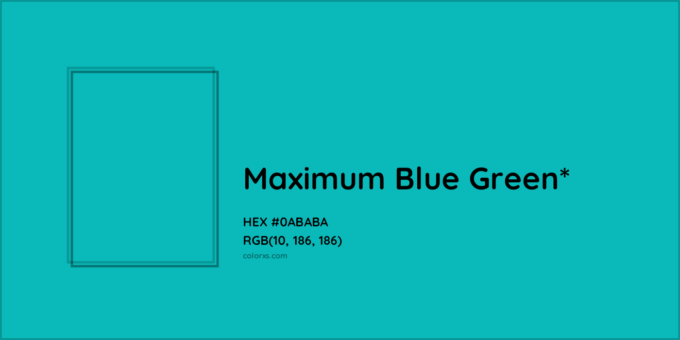 HEX #0ABABA Color Name, Color Code, Palettes, Similar Paints, Images