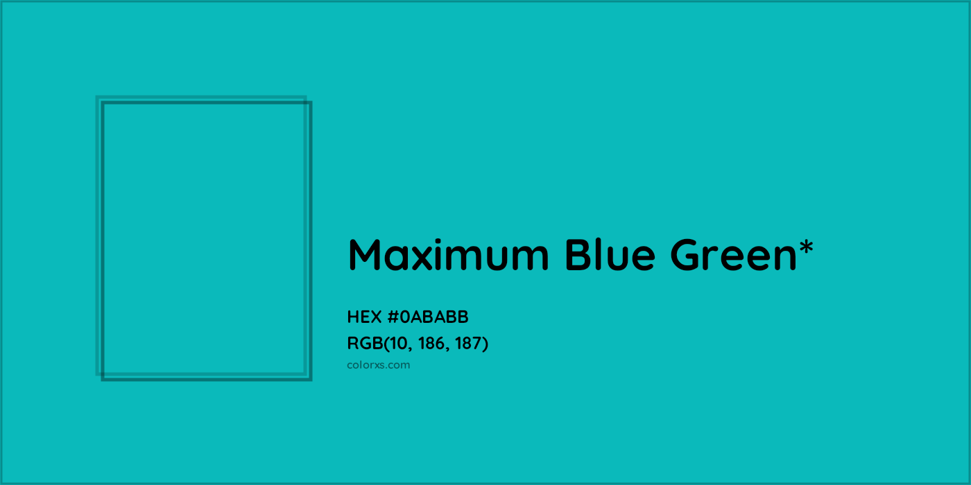 HEX #0ABABB Color Name, Color Code, Palettes, Similar Paints, Images