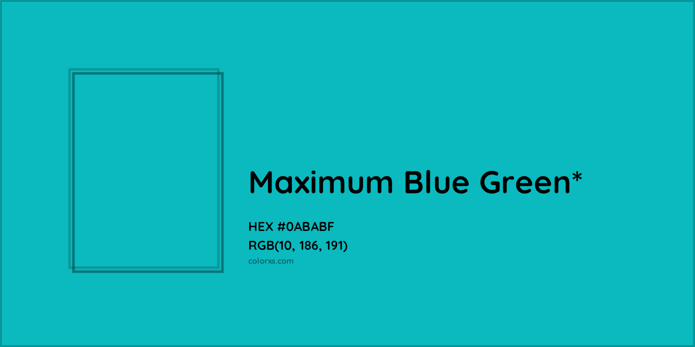 HEX #0ABABF Color Name, Color Code, Palettes, Similar Paints, Images