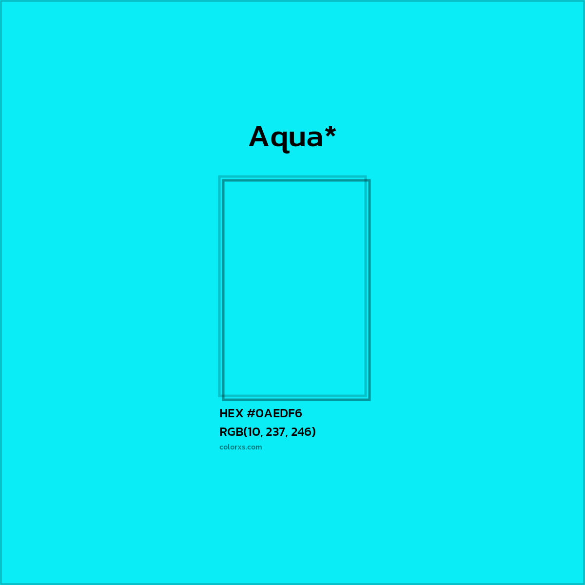 HEX #0AEDF6 Color Name, Color Code, Palettes, Similar Paints, Images