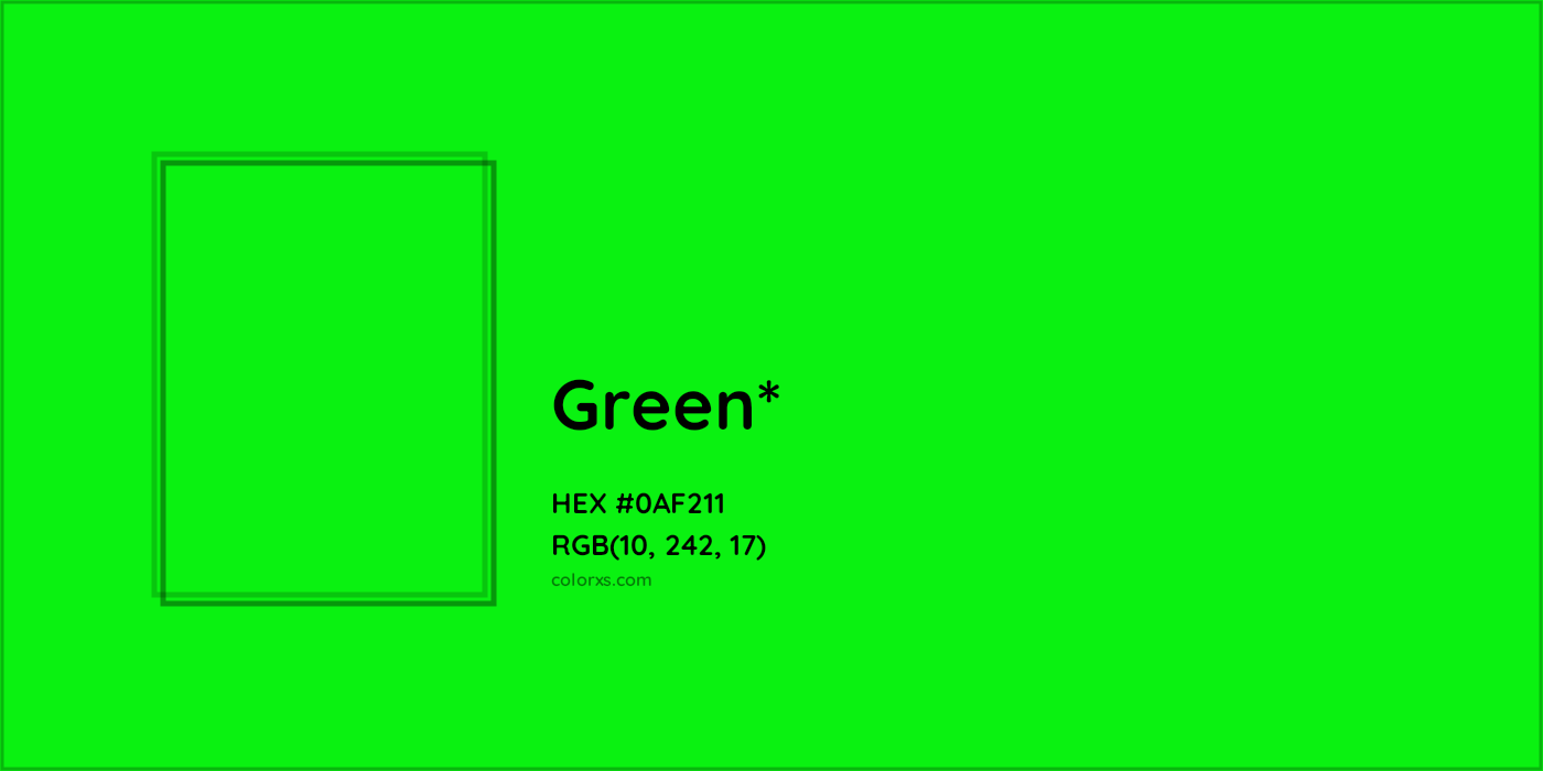 HEX #0AF211 Color Name, Color Code, Palettes, Similar Paints, Images