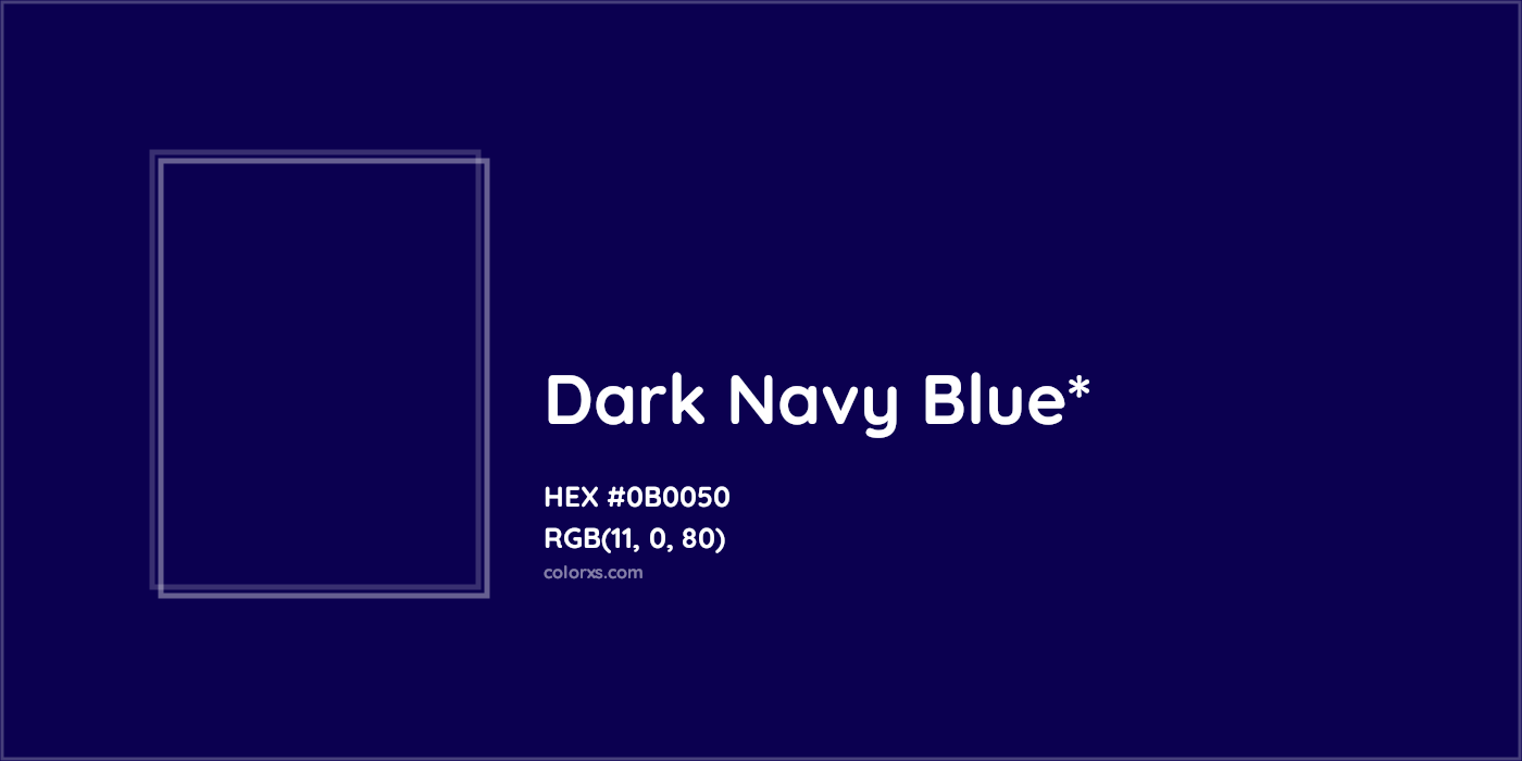 HEX #0B0050 Color Name, Color Code, Palettes, Similar Paints, Images