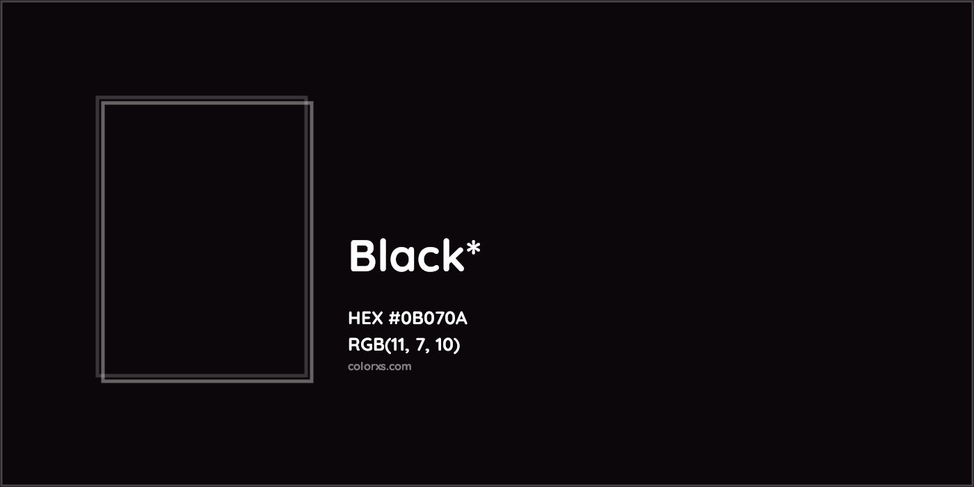 HEX #0B070A Color Name, Color Code, Palettes, Similar Paints, Images