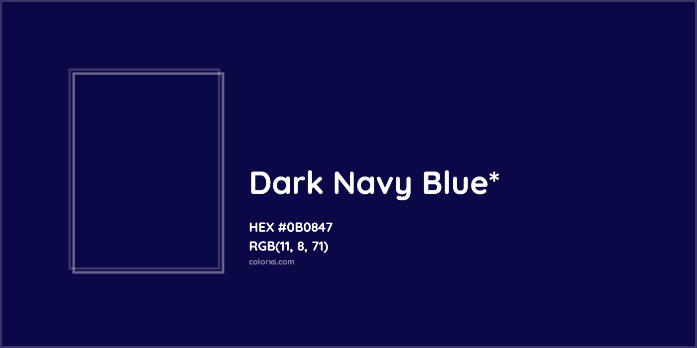 HEX #0B0847 Color Name, Color Code, Palettes, Similar Paints, Images