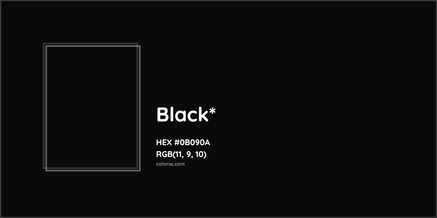 HEX #0B090A Color Name, Color Code, Palettes, Similar Paints, Images