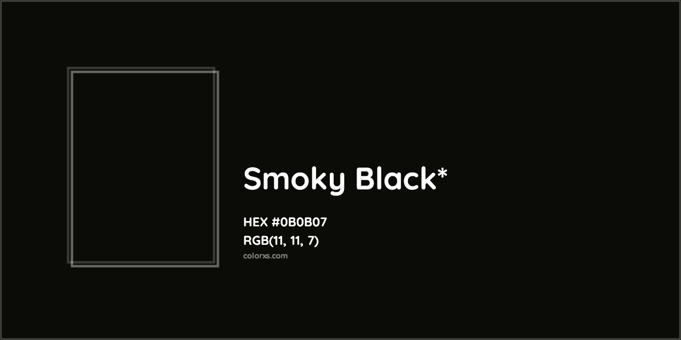 HEX #0B0B07 Color Name, Color Code, Palettes, Similar Paints, Images