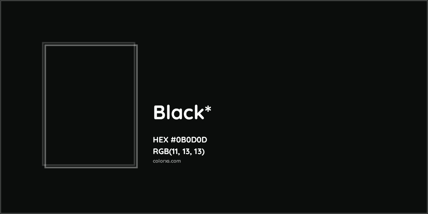 HEX #0B0D0D Color Name, Color Code, Palettes, Similar Paints, Images