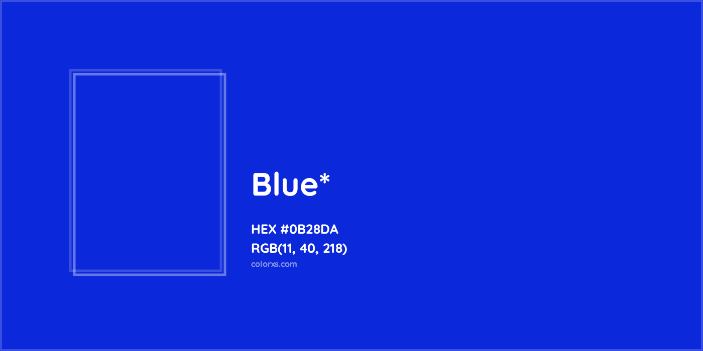 HEX #0B28DA Color Name, Color Code, Palettes, Similar Paints, Images