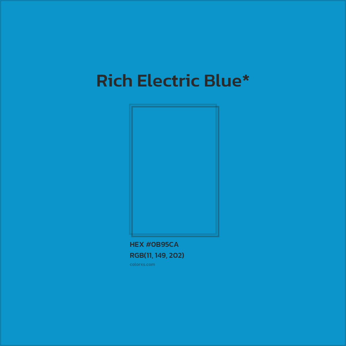 HEX #0B95CA Color Name, Color Code, Palettes, Similar Paints, Images