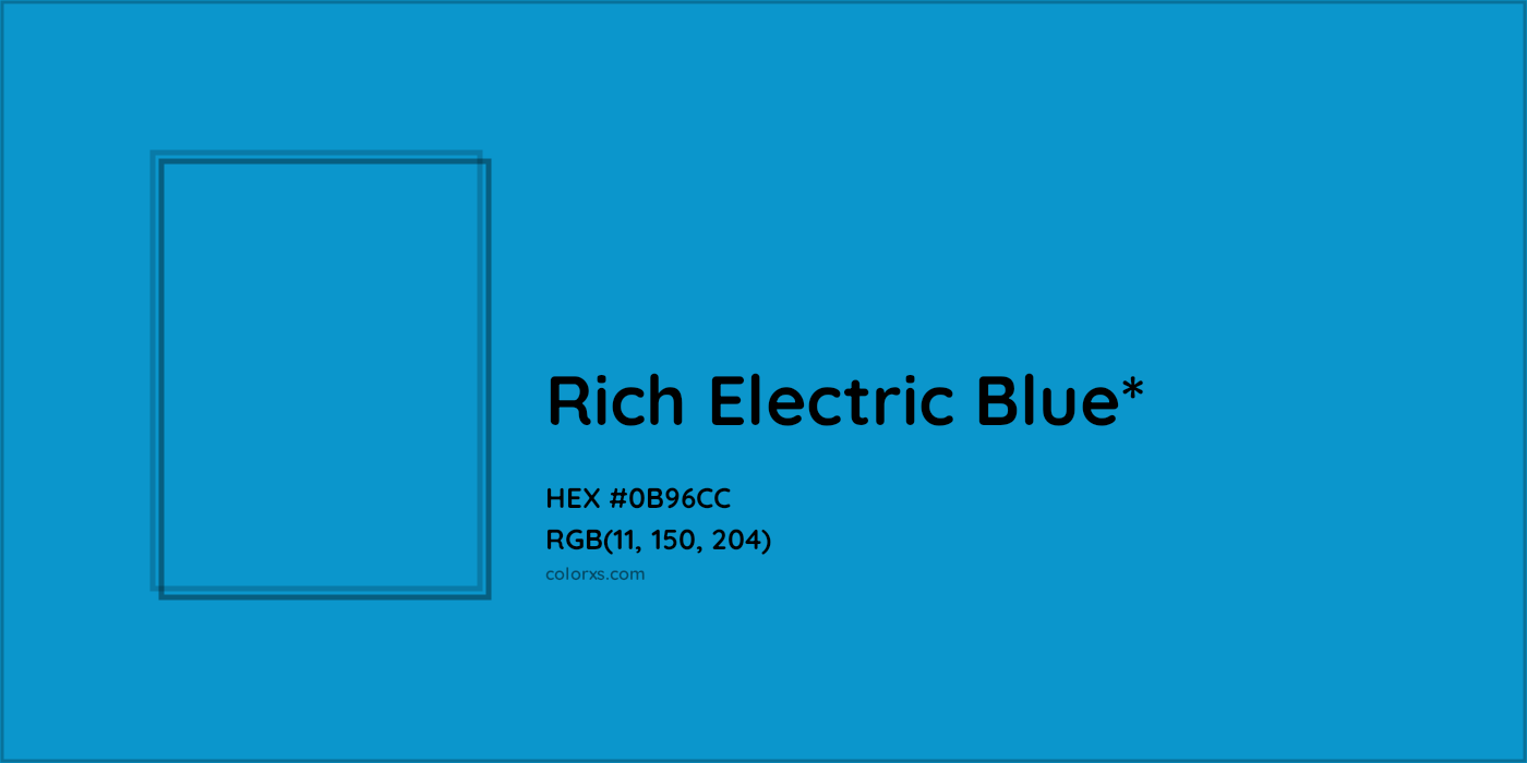 HEX #0B96CC Color Name, Color Code, Palettes, Similar Paints, Images