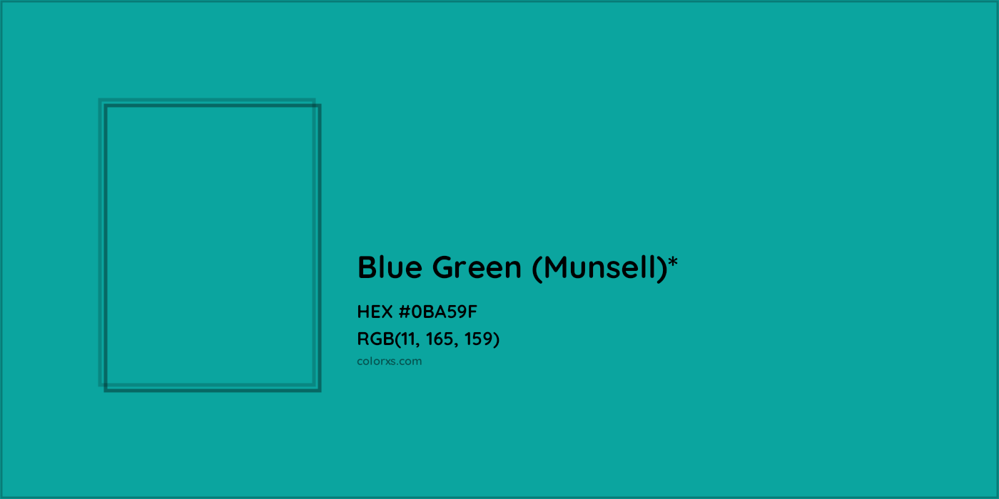 HEX #0BA59F Color Name, Color Code, Palettes, Similar Paints, Images