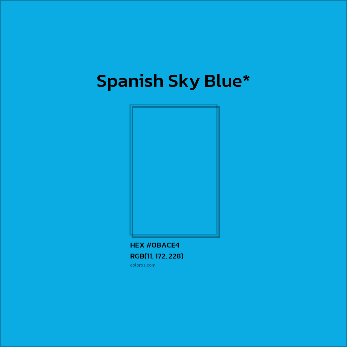 HEX #0BACE4 Color Name, Color Code, Palettes, Similar Paints, Images
