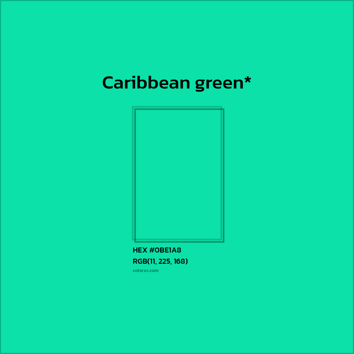 HEX #0BE1A8 Color Name, Color Code, Palettes, Similar Paints, Images