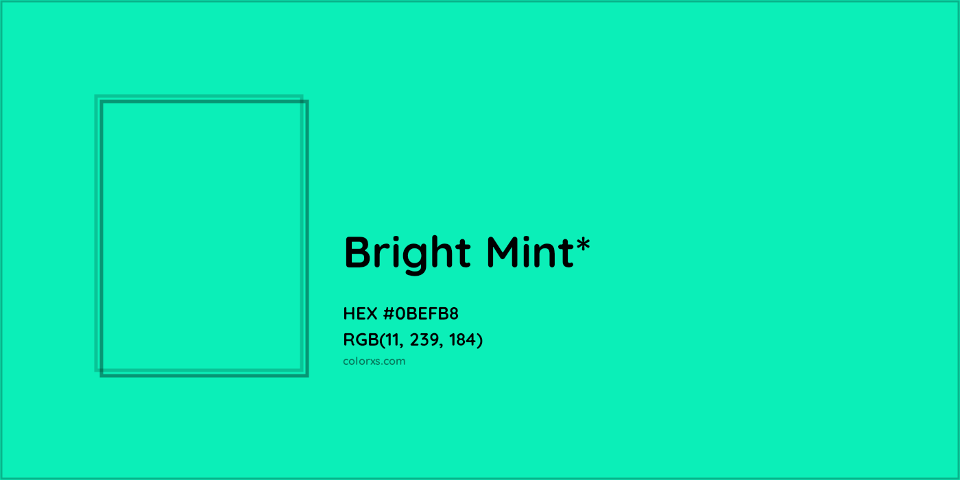 HEX #0BEFB8 Color Name, Color Code, Palettes, Similar Paints, Images