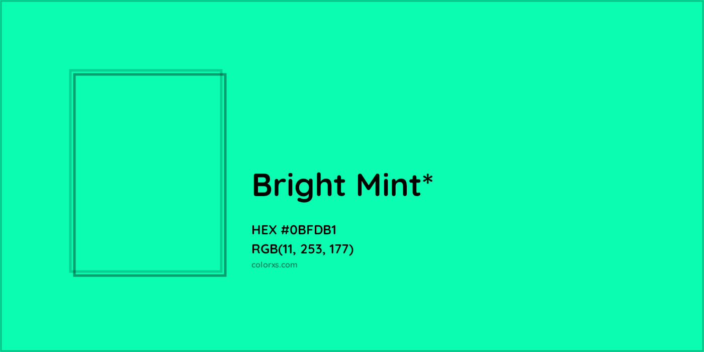 HEX #0BFDB1 Color Name, Color Code, Palettes, Similar Paints, Images