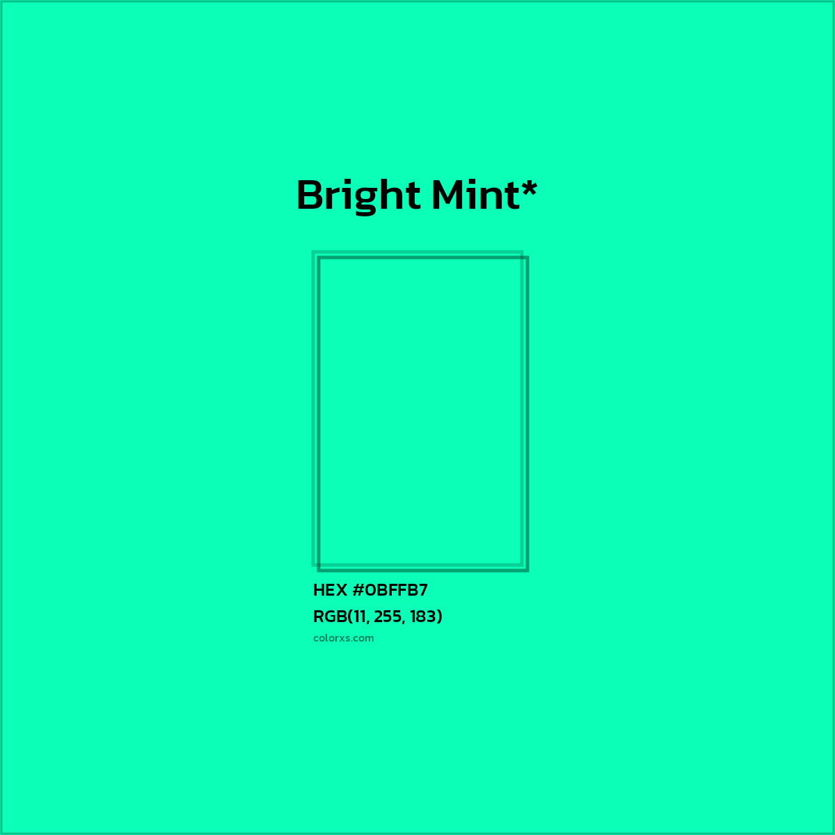 HEX #0BFFB7 Color Name, Color Code, Palettes, Similar Paints, Images