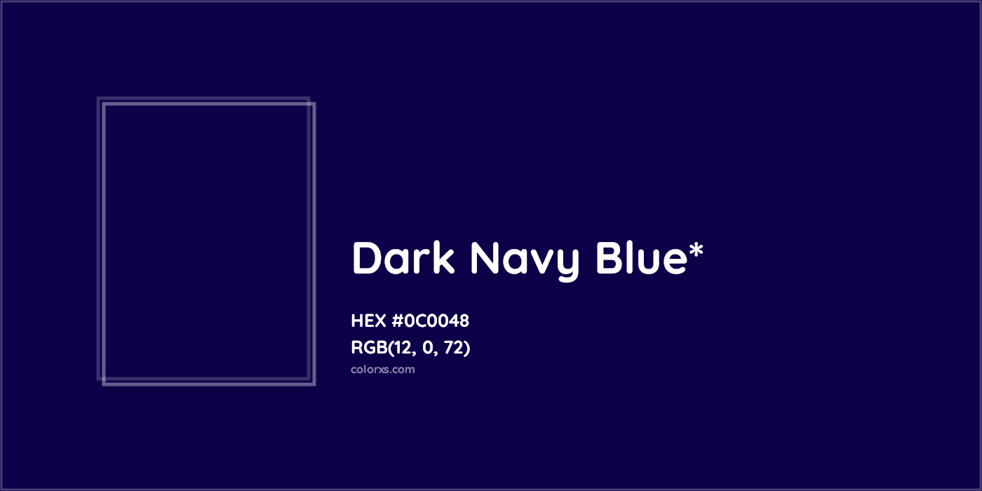 HEX #0C0048 Color Name, Color Code, Palettes, Similar Paints, Images