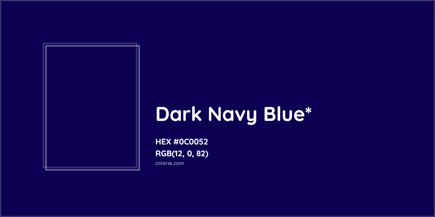 HEX #0C0052 Color Name, Color Code, Palettes, Similar Paints, Images