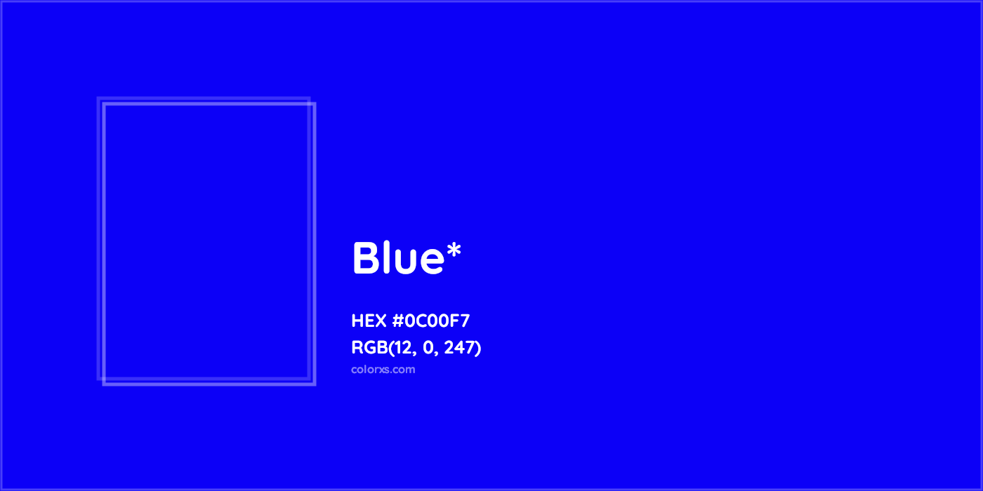 HEX #0C00F7 Color Name, Color Code, Palettes, Similar Paints, Images