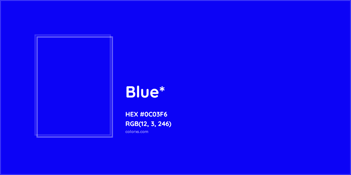HEX #0C03F6 Color Name, Color Code, Palettes, Similar Paints, Images