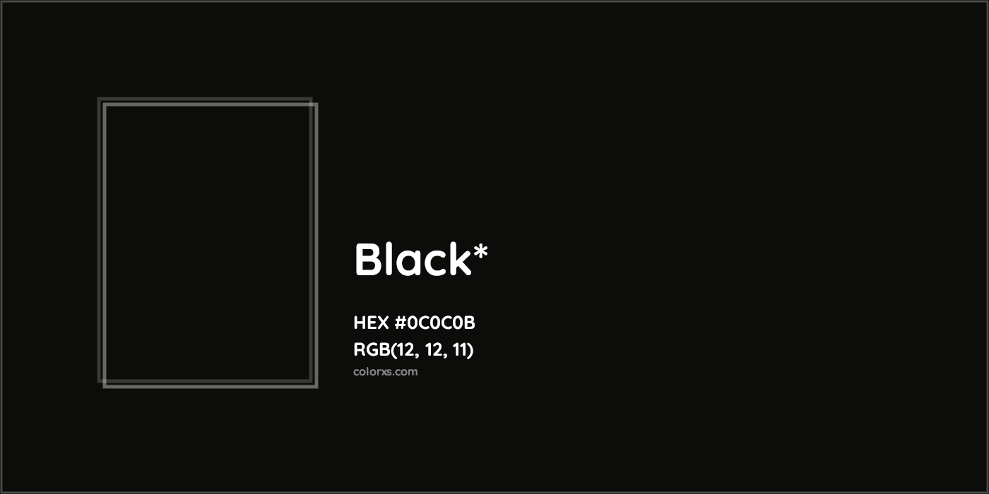 HEX #0C0C0B Color Name, Color Code, Palettes, Similar Paints, Images