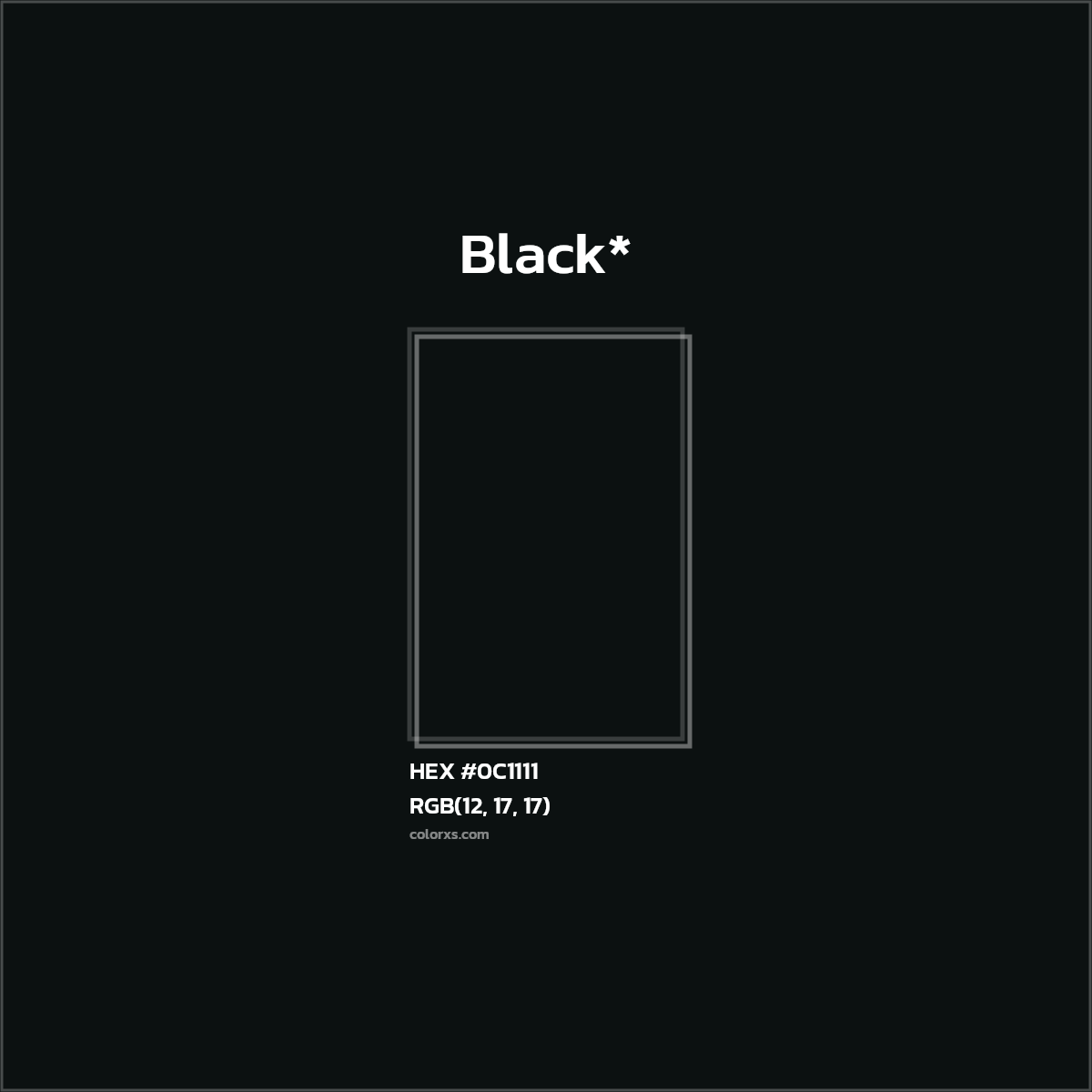 HEX #0C1111 Color Name, Color Code, Palettes, Similar Paints, Images