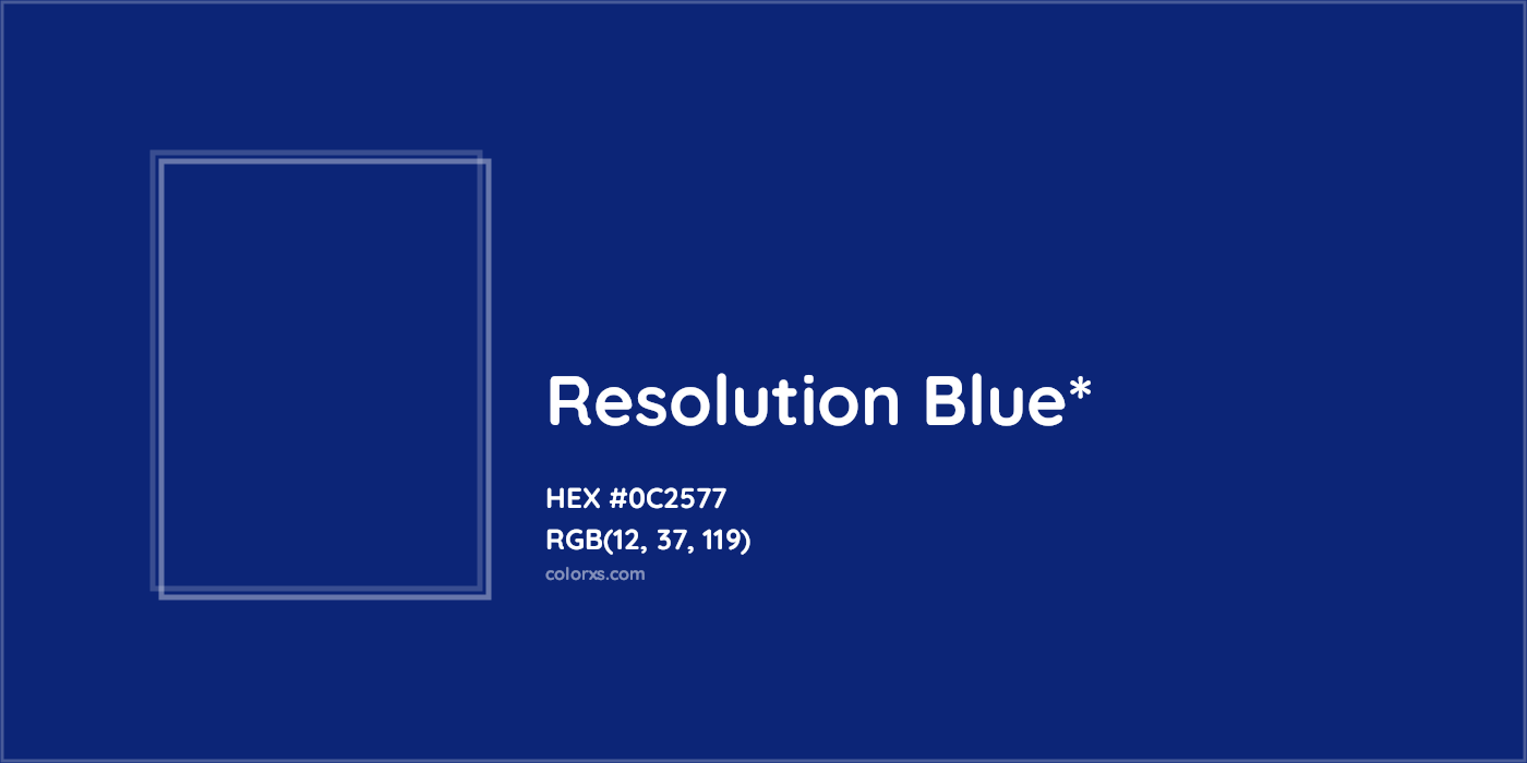 HEX #0C2577 Color Name, Color Code, Palettes, Similar Paints, Images