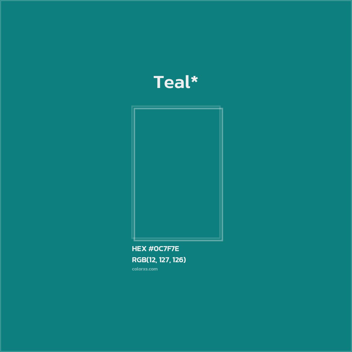 HEX #0C7F7E Color Name, Color Code, Palettes, Similar Paints, Images