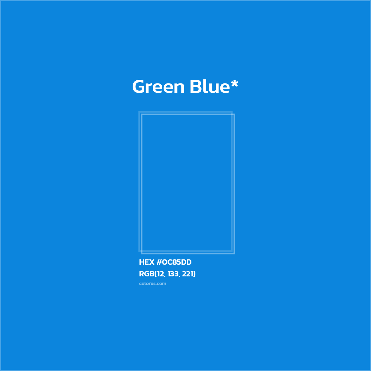 HEX #0C85DD Color Name, Color Code, Palettes, Similar Paints, Images