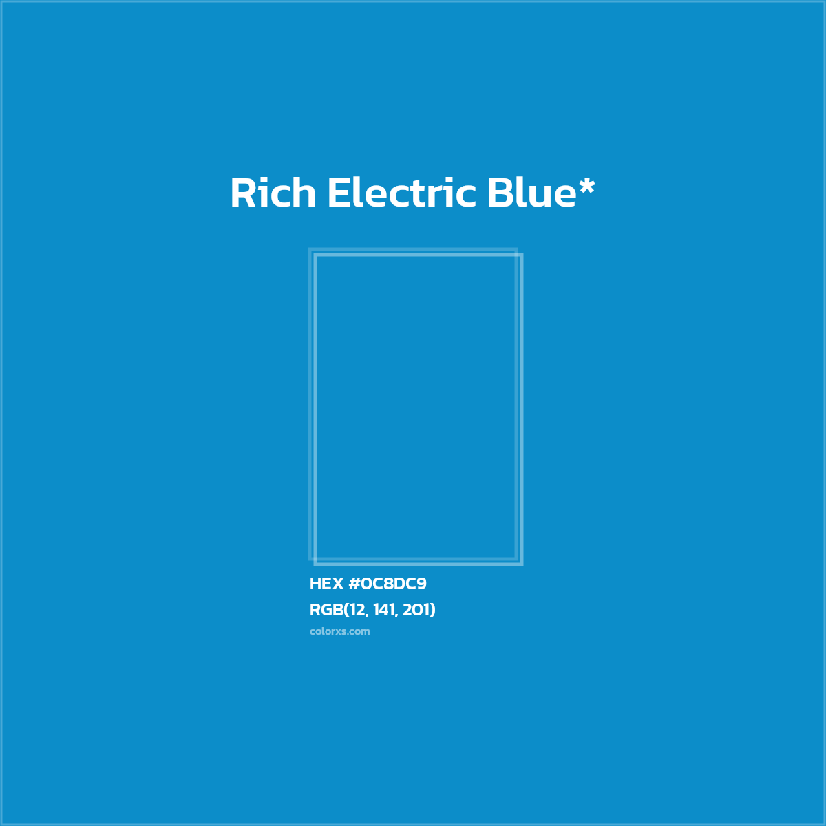 HEX #0C8DC9 Color Name, Color Code, Palettes, Similar Paints, Images