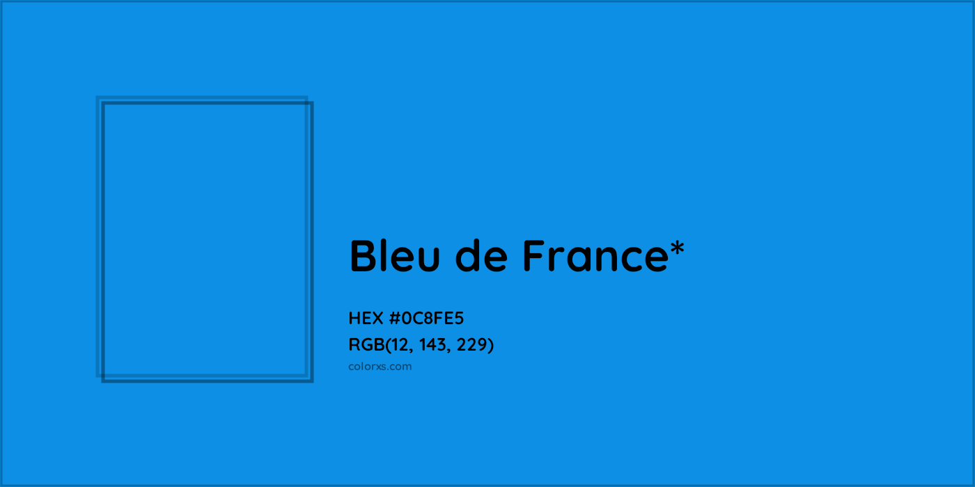 HEX #0C8FE5 Color Name, Color Code, Palettes, Similar Paints, Images