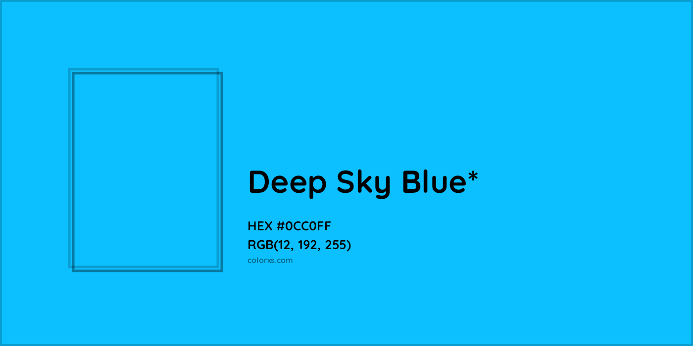 HEX #0CC0FF Color Name, Color Code, Palettes, Similar Paints, Images