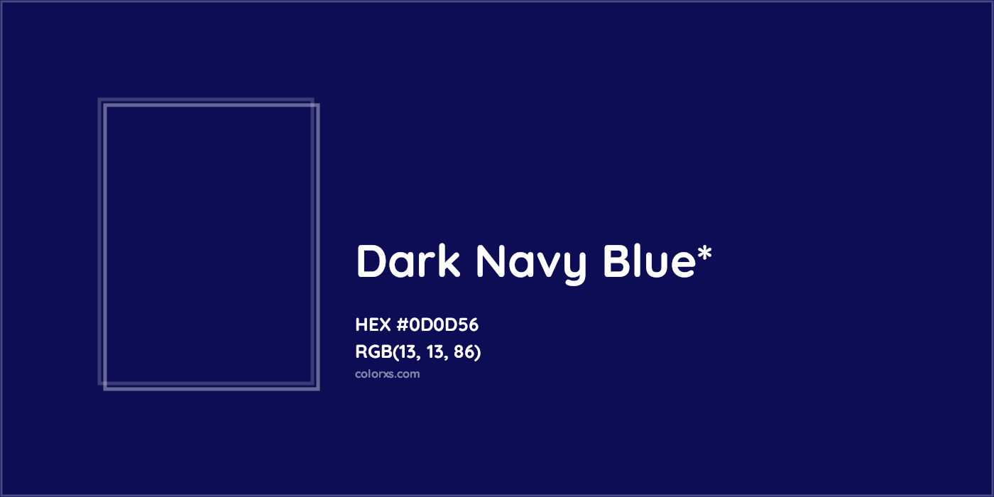 HEX #0D0D56 Color Name, Color Code, Palettes, Similar Paints, Images