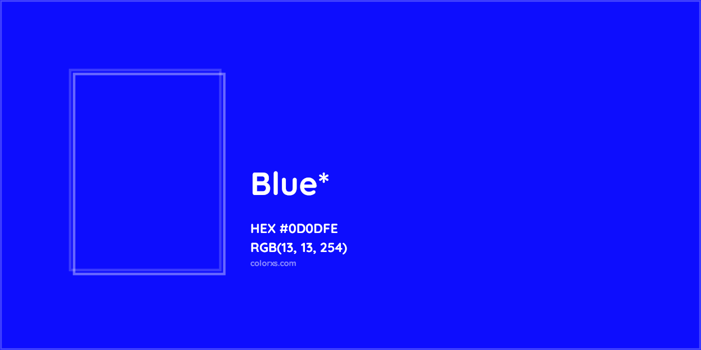 HEX #0D0DFE Color Name, Color Code, Palettes, Similar Paints, Images